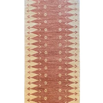 Vintage Afghan Ziegler Tapis Tissé à la main Rust Wool Runner - 77x450cm
