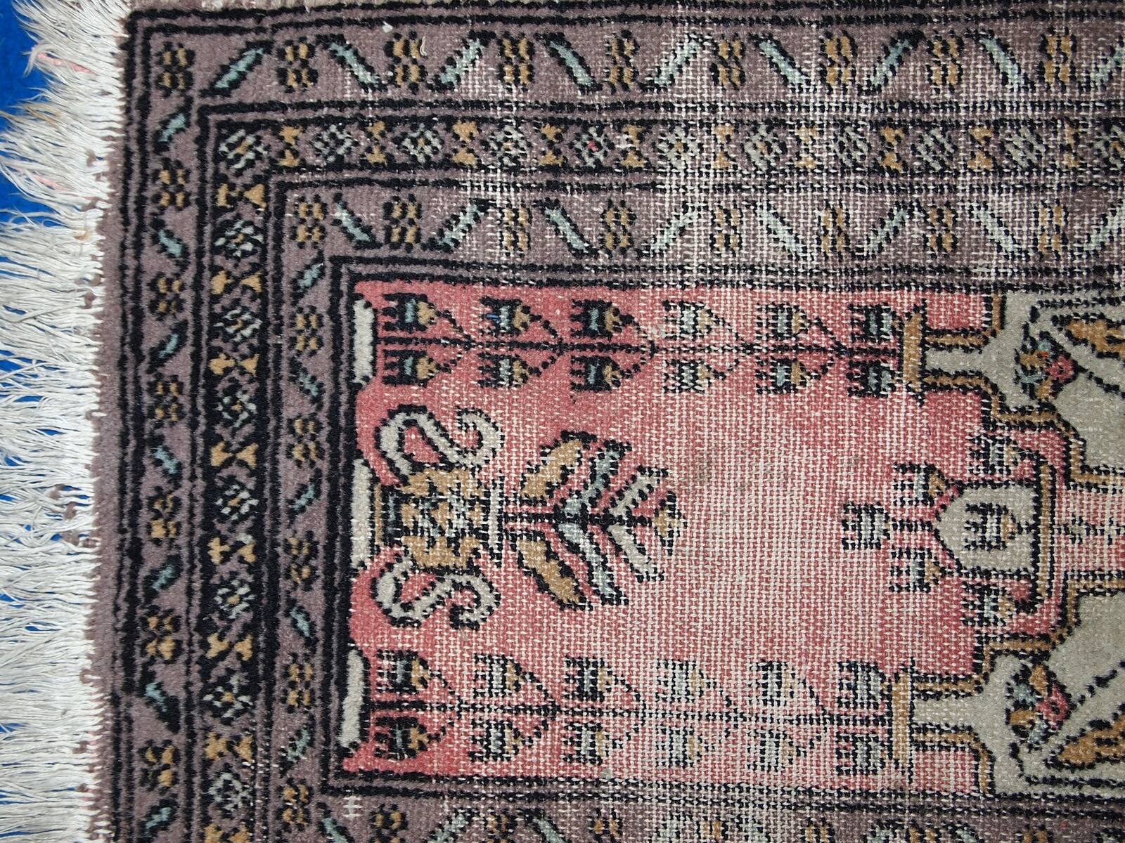 Tapis de Prière Vintage Bukhara en Laine, Années 1950, Pièce Authentique