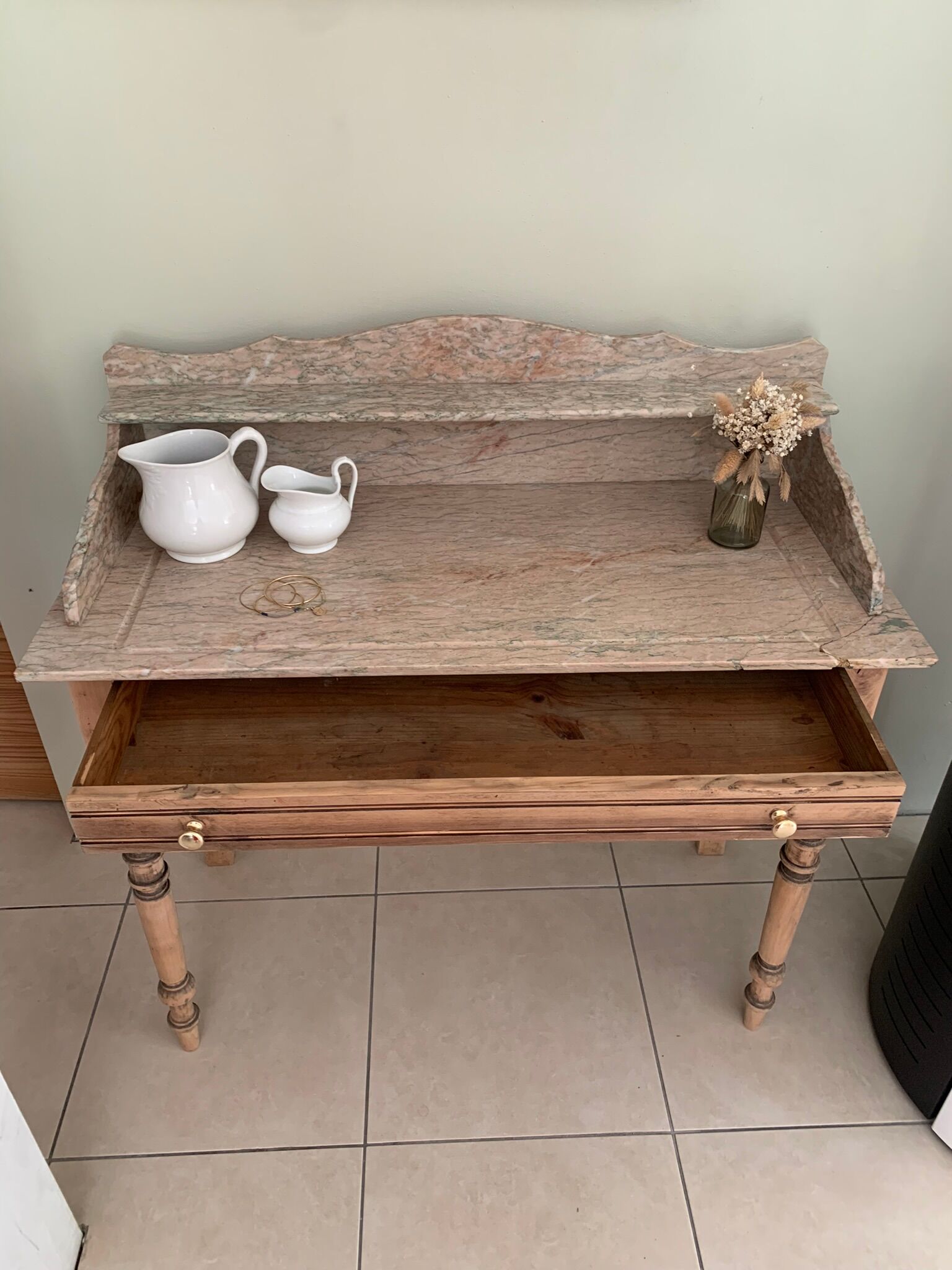Pink marble dressing table