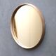 Vintage Scandinavian wooden circular mirror, 1970s