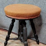 Napoleon III period piano stool in blackened wood circa 1850
