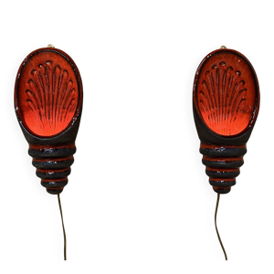 Paire d'appliques céramique