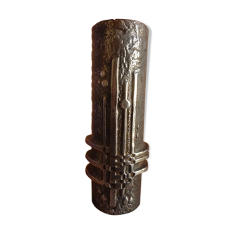 Vase brutalist Olav Joff stainless steel norway design