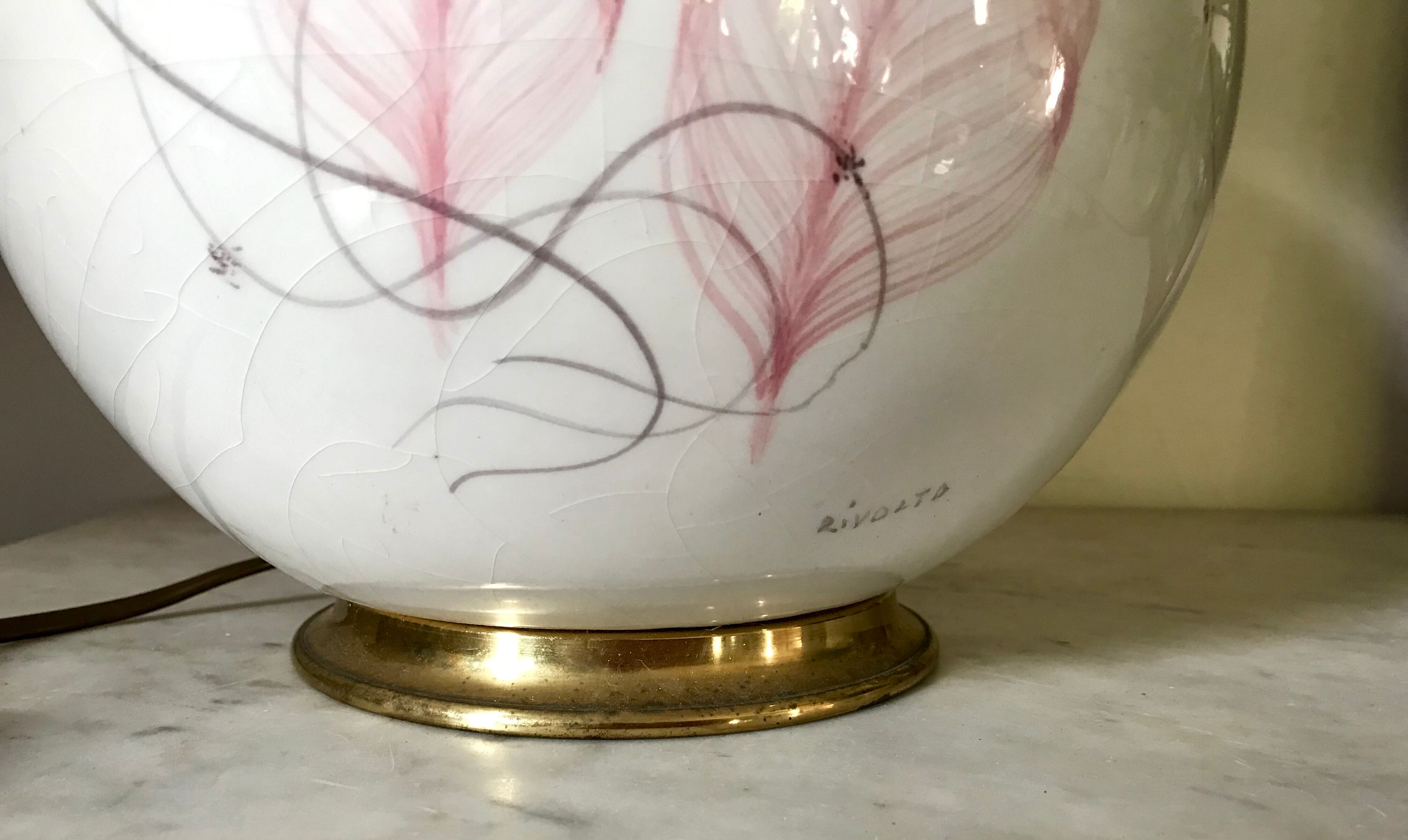 Vintage ceramic and brass lamp