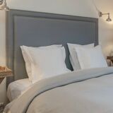 Tête de lit 180cm lin bleu-gris