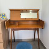 Oak veneer console dressing table