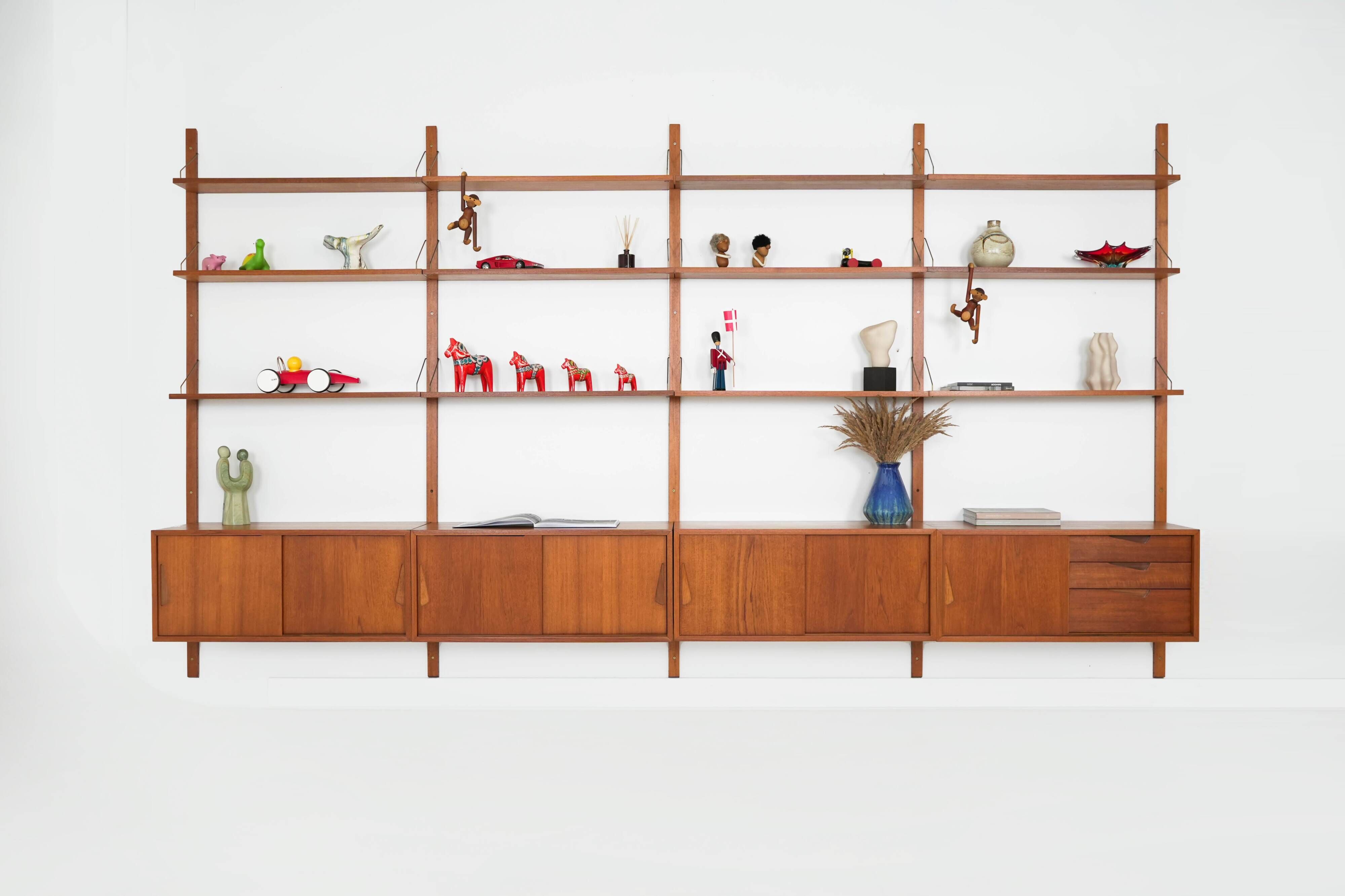 Teak modular shelving by Kjell Riise, Norway, 1960s