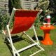 Old vintage flower deckchair