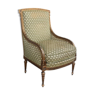 Louis XVI-style shepherdess chair gilded at the end of the 19th century