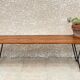 Banc design bois et acier vintage