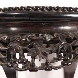 China, 19th century ironwood and marble pedestal coffee table