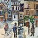 Scene de Montmartre, huile sur toile signée
