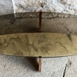 Large oval coffee table by Hugues Poignant - 1960