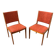 Pair of Scandinavian chairs in solid teak from the 1970s.