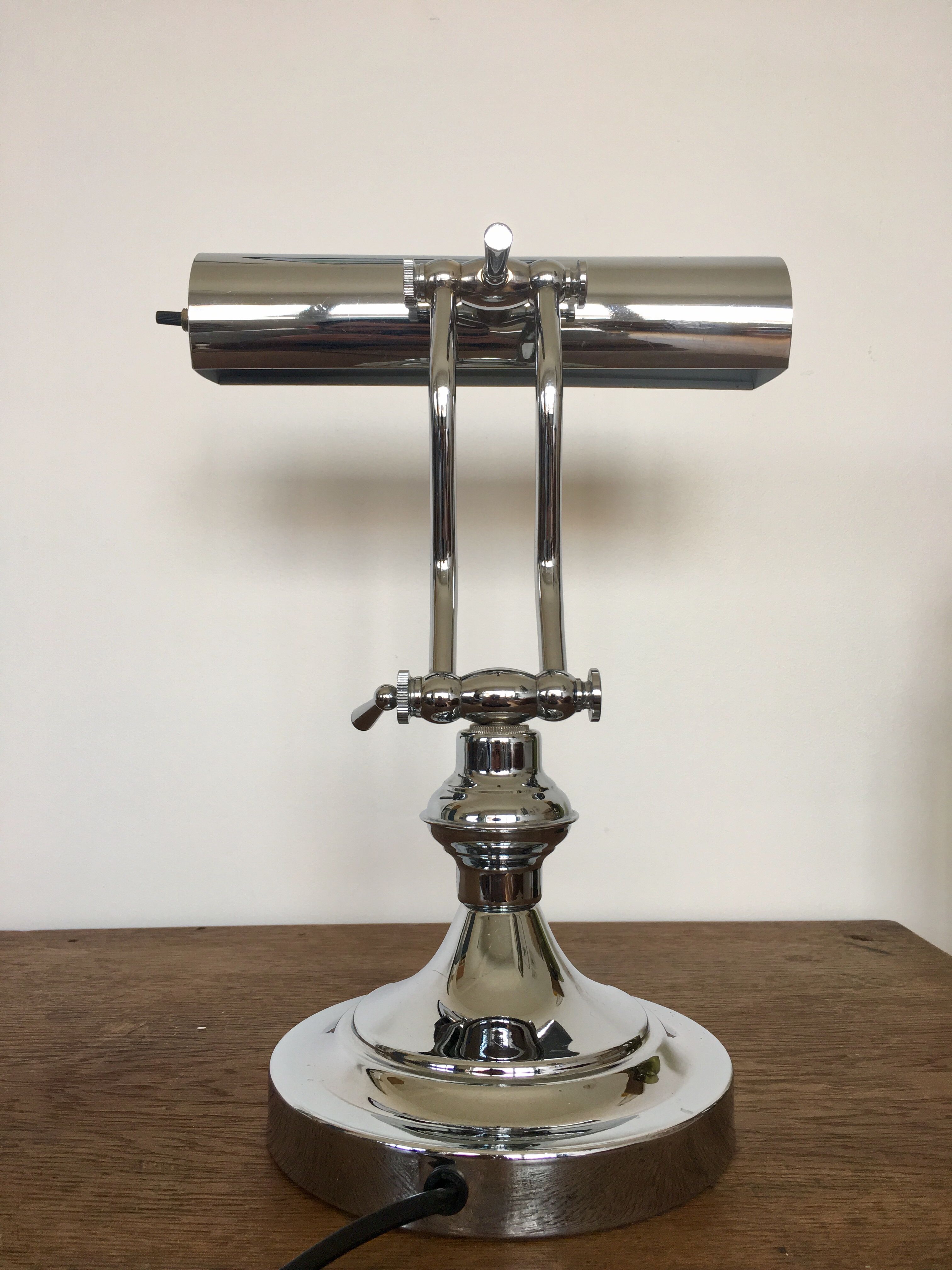 Notary lamp or banker in silver metal