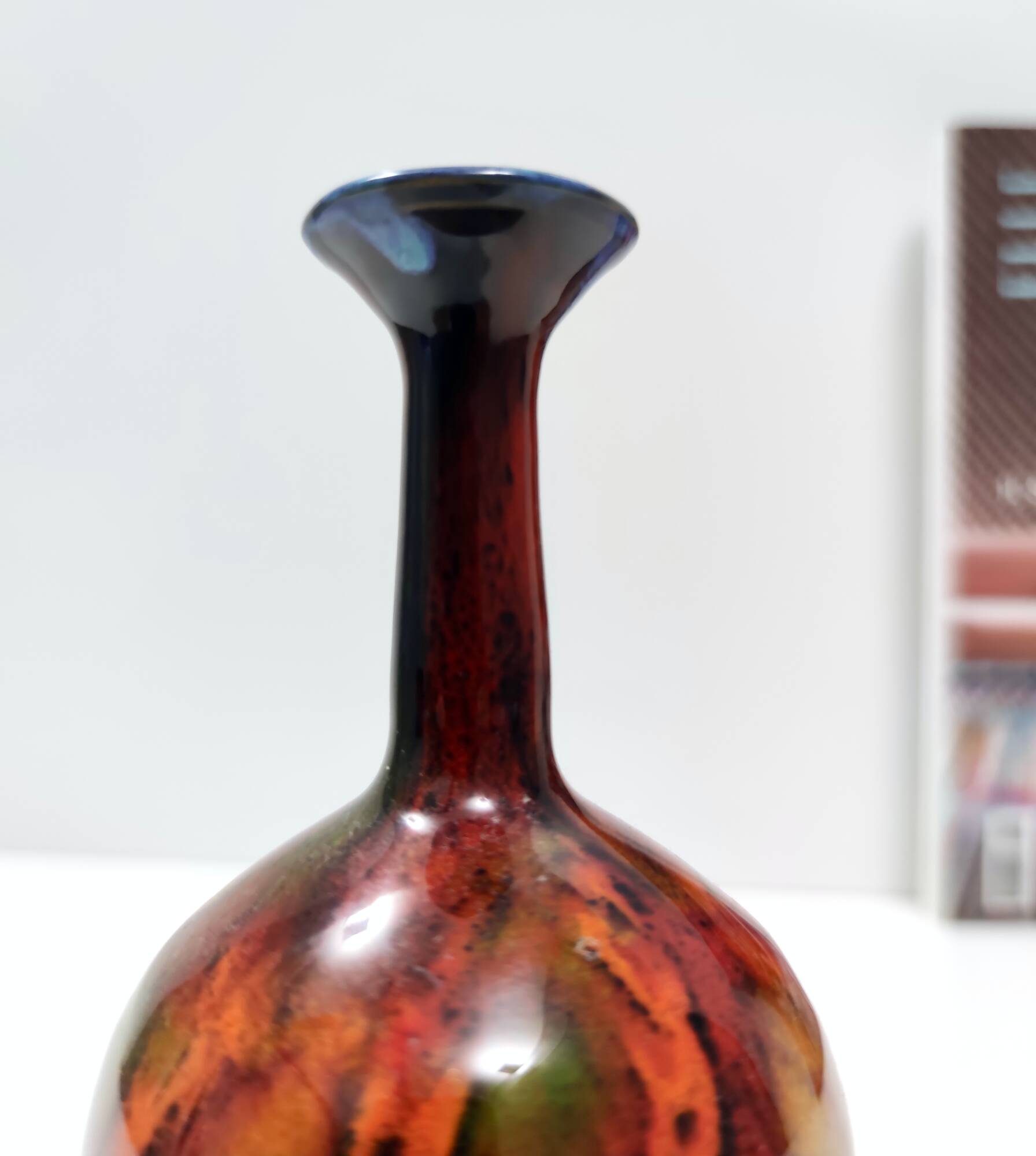 Glazed Earthenware Vase by Giovanni Poggi for San Giorgio Albisola Ceramics