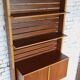 1950s Italian mid-century teak floor-to-ceiling wall unit