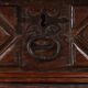 Antique oak Spanish console table with handcrafted drawers, 18th century