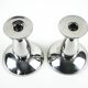 Pair of Chrome Candlesticks, Industrial Minimalist Design, European, 1970s