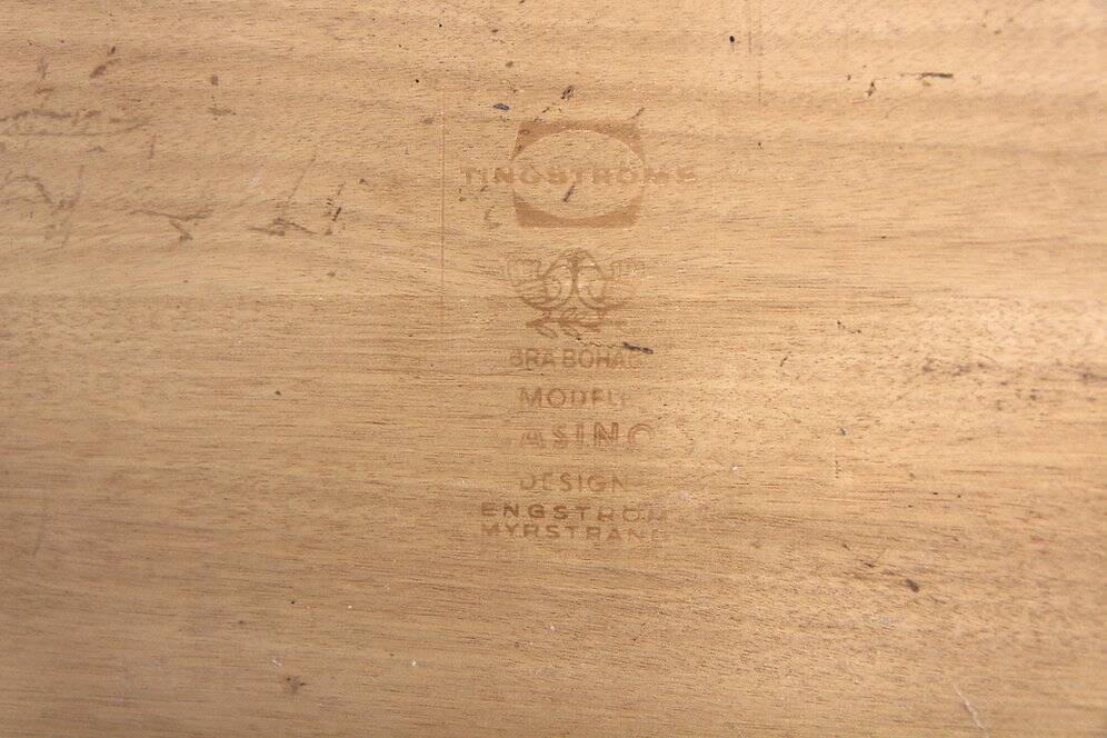 "Casino" oak bedside table, Engström & Myrstran, Sweden, 1960