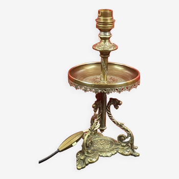 Pied de lampe bronze chimères et cavaliers