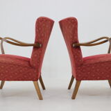 1940s Alfred Christensen Pair of Danish Low Back Easy Chairs