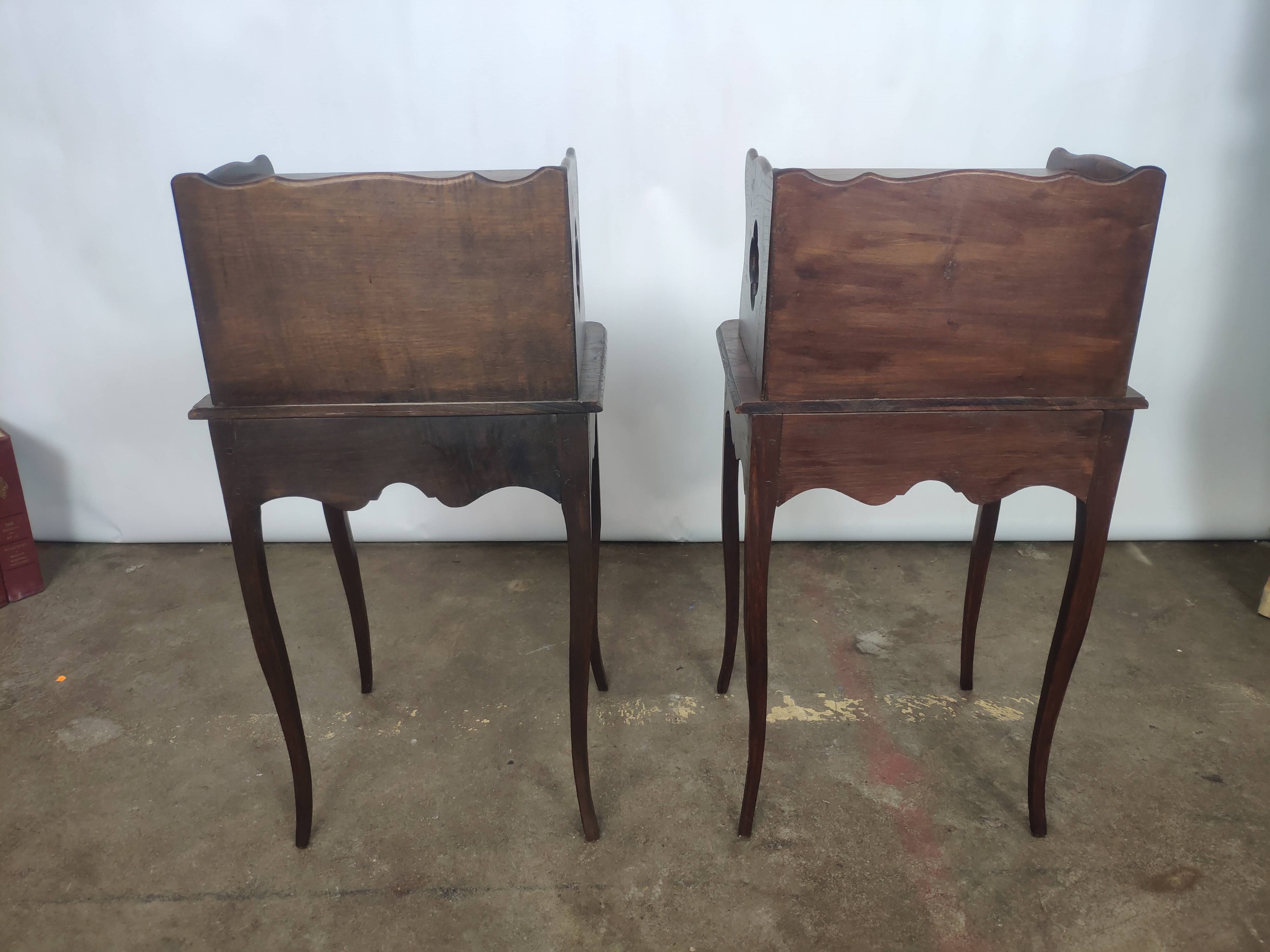 Pair of bedside in old oak