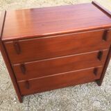 Scandinavian three-drawer chest of drawers in teak 70s