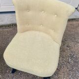2 reupholstered toadstool armchairs