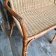 Banquette fauteuil en rotin vintage
