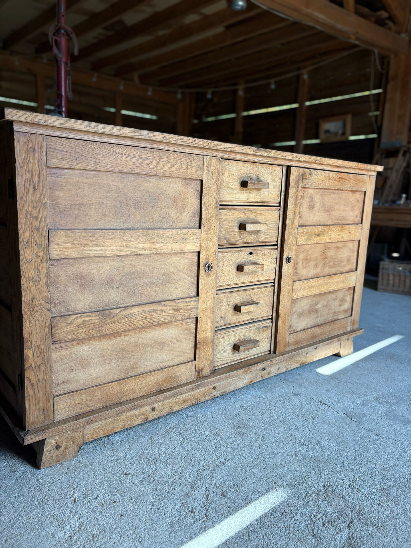 Renovated antique solid wood sideboard