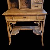 Old bamboo rattan dressing table