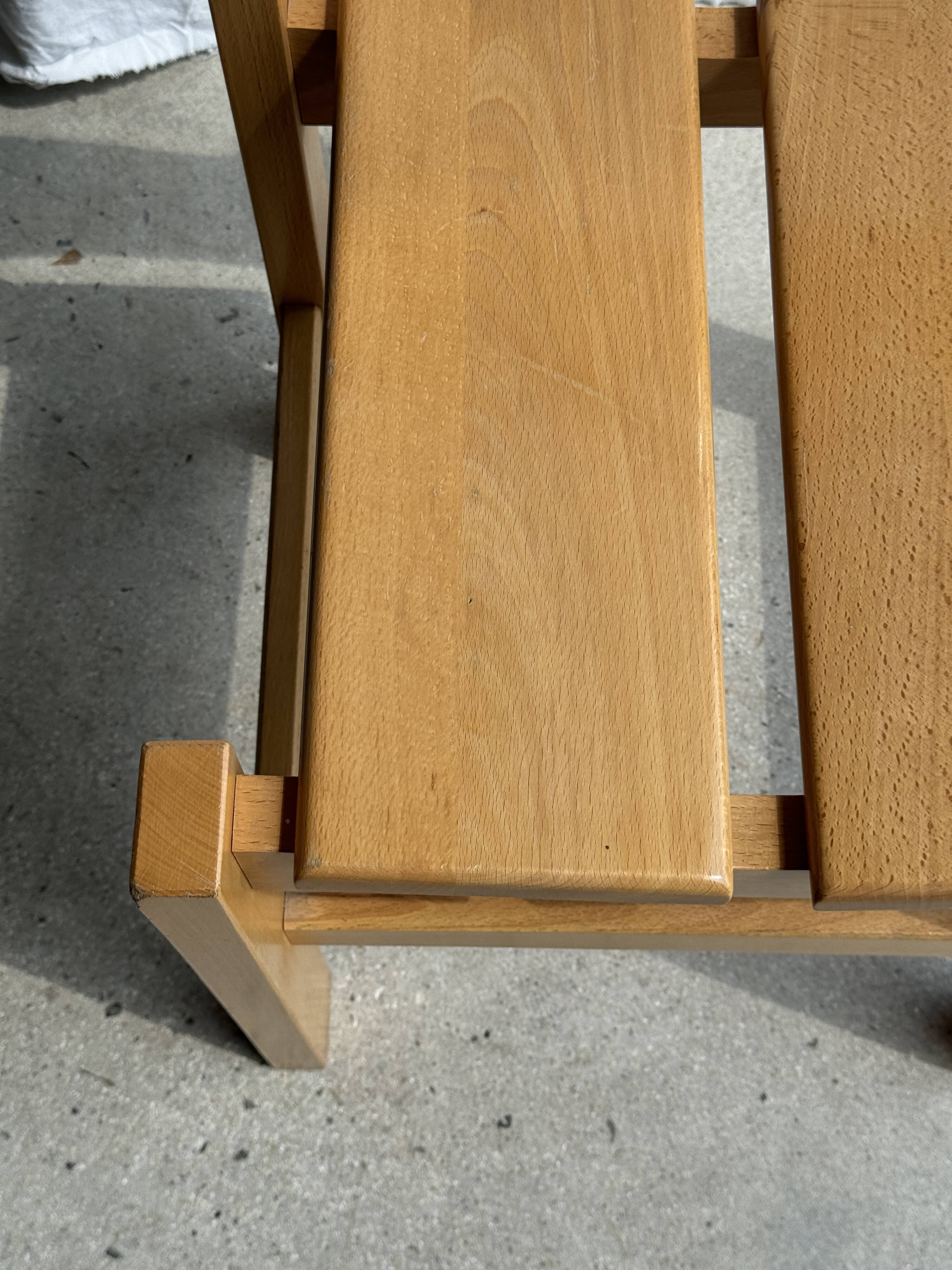 Vintage pine chair, old ski resort furniture