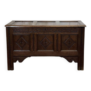 19th-century English oak chest