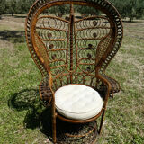 Fauteuil Emmanuelle peacock en rotin