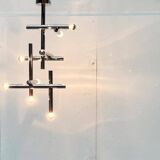 Minimalist chrome ceiling lamp from the mid-century space age by Temde, Switzerland, 1960s.