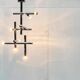 Minimalist chrome ceiling lamp from the mid-century space age by Temde, Switzerland, 1960s.