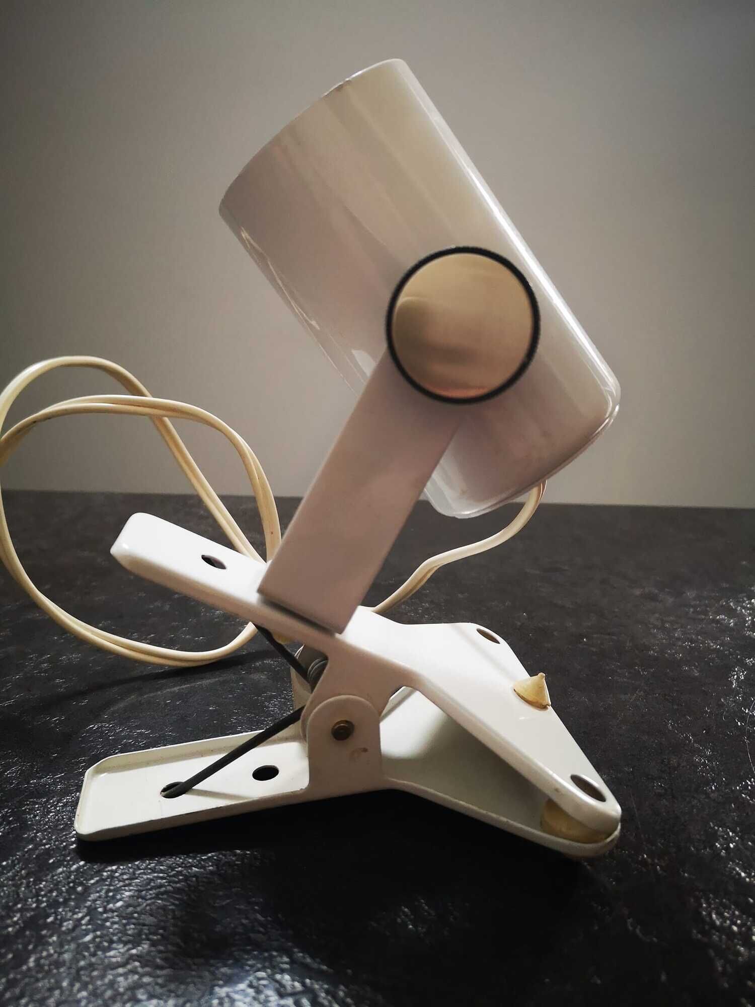 Old spotlight lamp with hanging clip 100% white 100%1970 vintage tbe