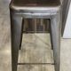 Genuine TOLIX H75 industrial high bar stool, stackable, varnished metal.