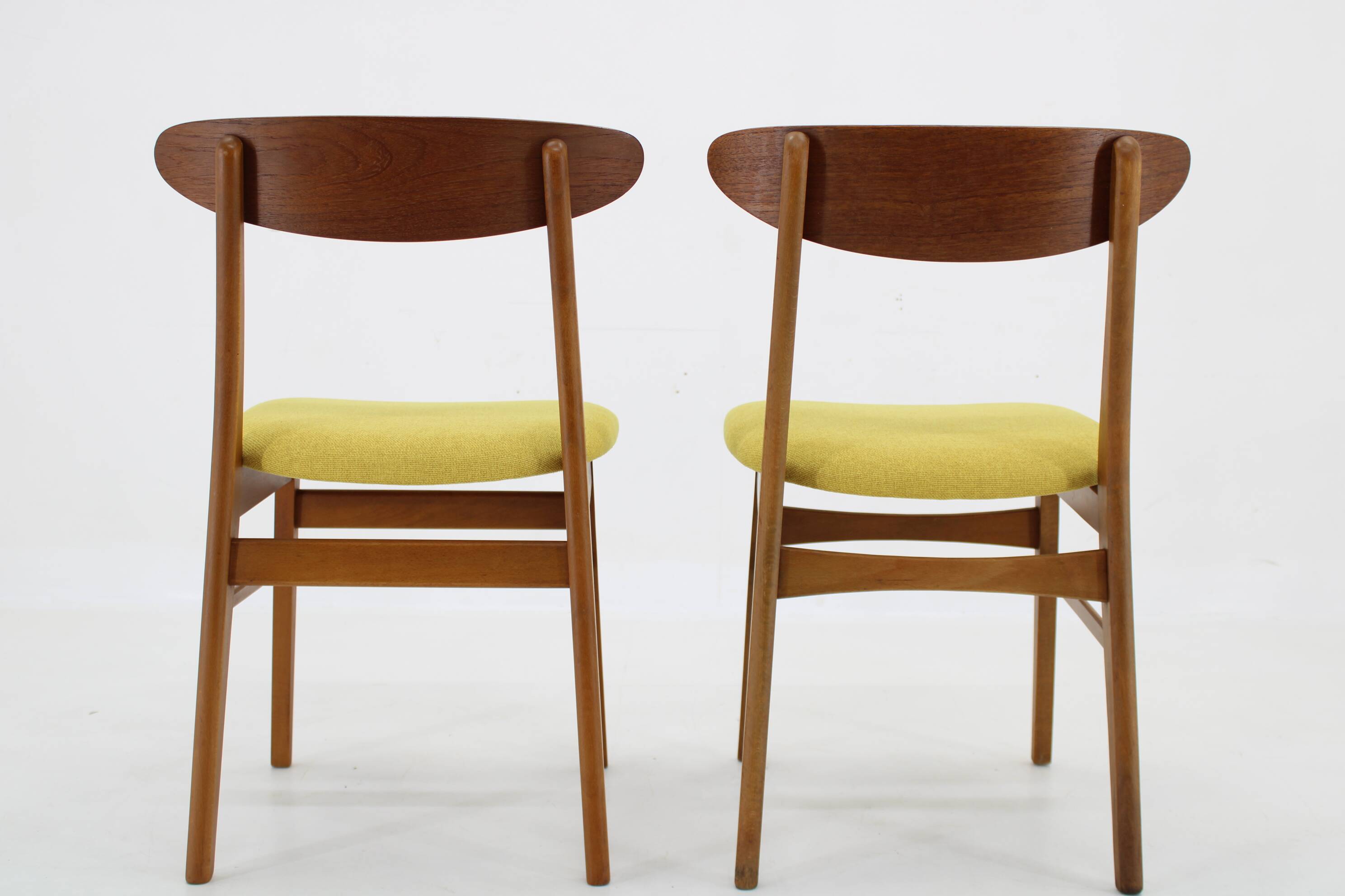 1960s Pair of Danish Teak Chairs, Restored