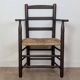 Wooden straw armchair