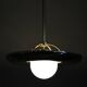 Art Deco brass chandelier with white glass, Czechoslovakia 1930s