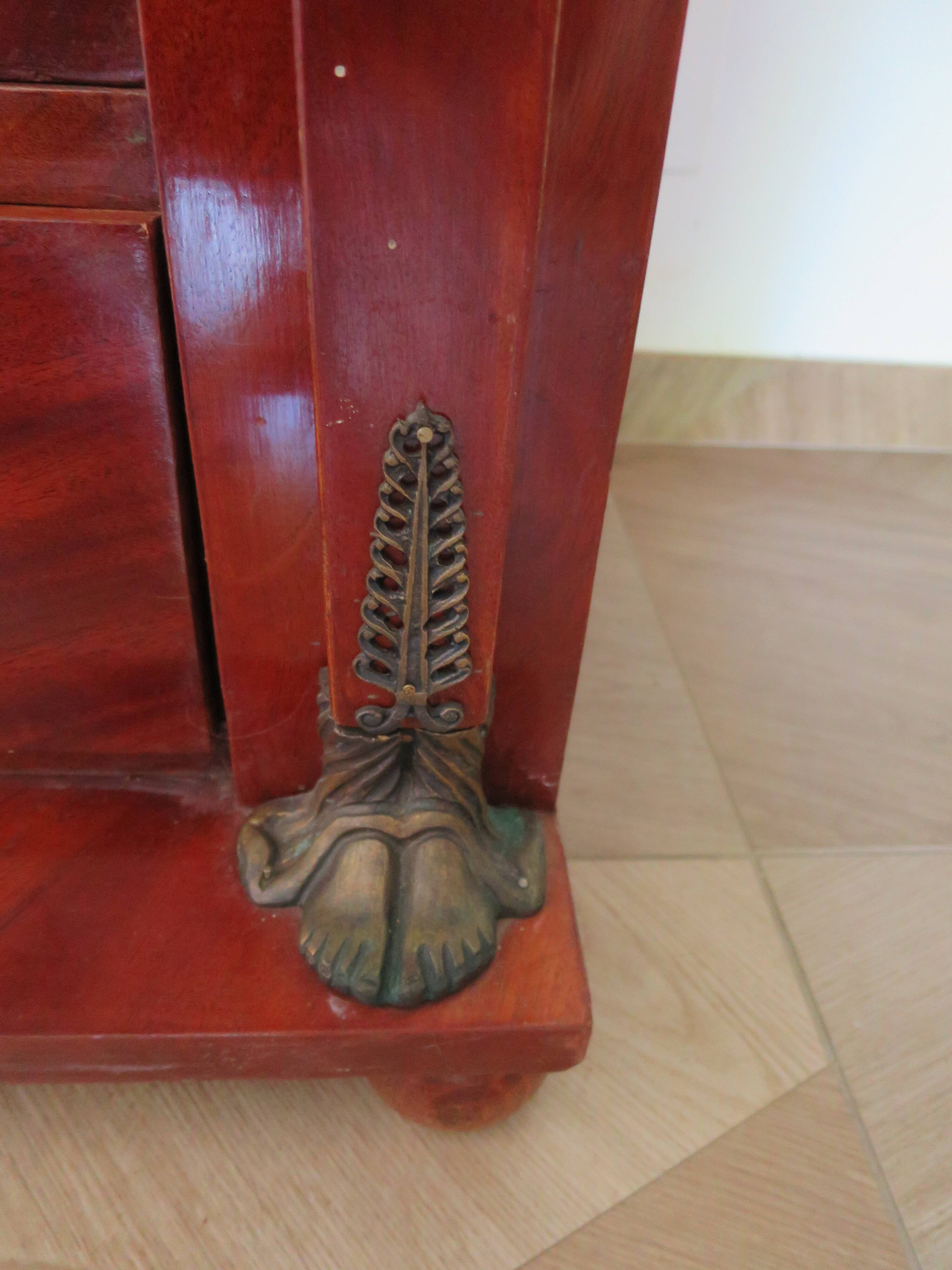 Antique Weekly Planner/Empire Style Commode-Caryatid-Patinated Bronze - 1950