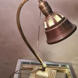 Art deco desk lamp brass and bronze copper