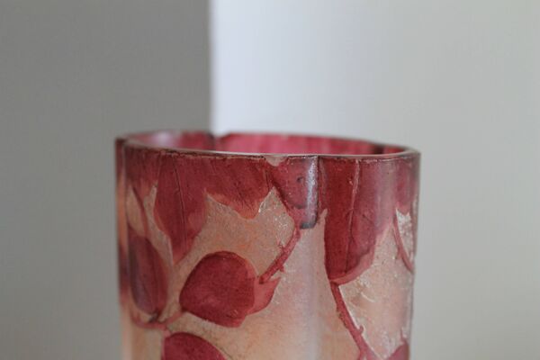 Legras vase quadrilobé série ''rubis'' en verre (1900 - 1910)