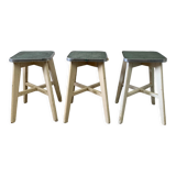 Series of 3 workshop stools