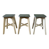 Series of 3 workshop stools