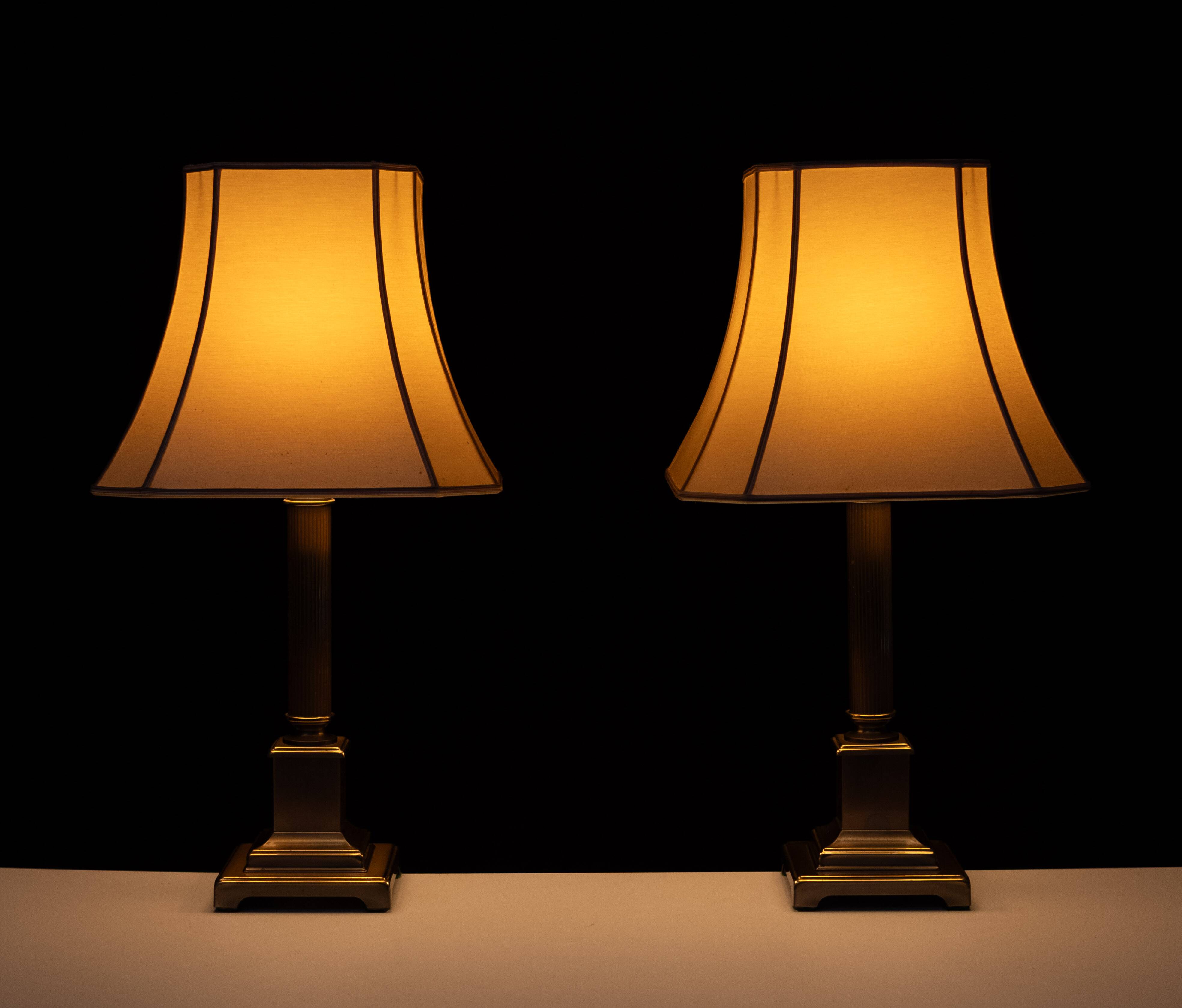 Paire de lampes de table à colonnes Herda, années 1970