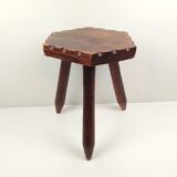 Hexagonal seated wooden stool