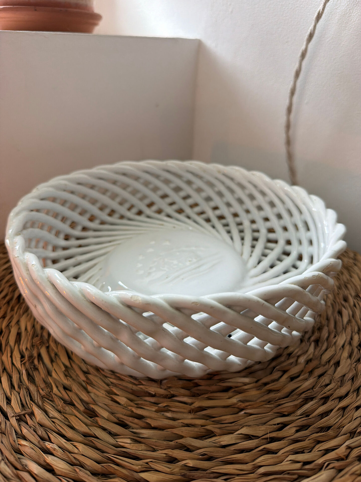 Old woven ceramic basket
